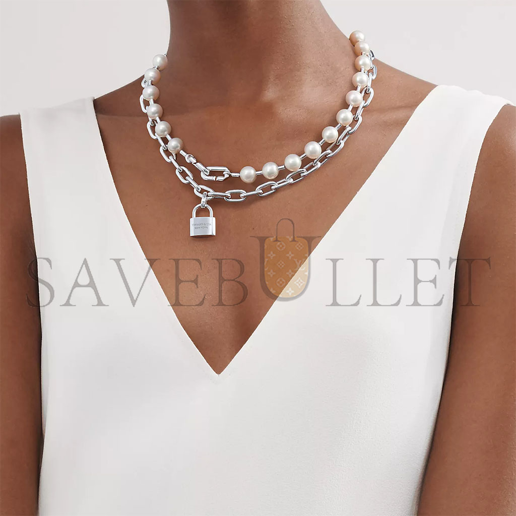 TIFFANY HARDWEAR PEARL LOCK NECKLACE 64047841